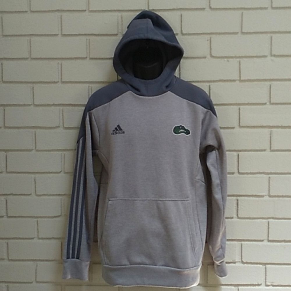 Adidas Men's 2 Tone Gray Gator Logo Hoodie. Size Medium